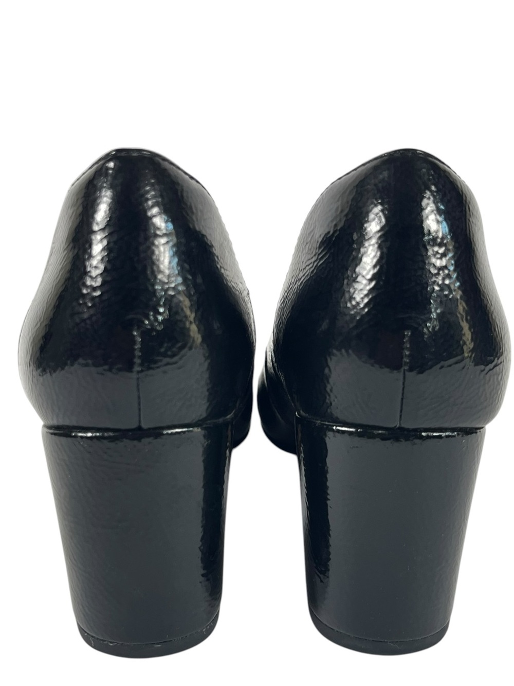 Clarks Classic Black Women's Block Heel Pumps Size 9 M, Black patten - Picture 3 of 10